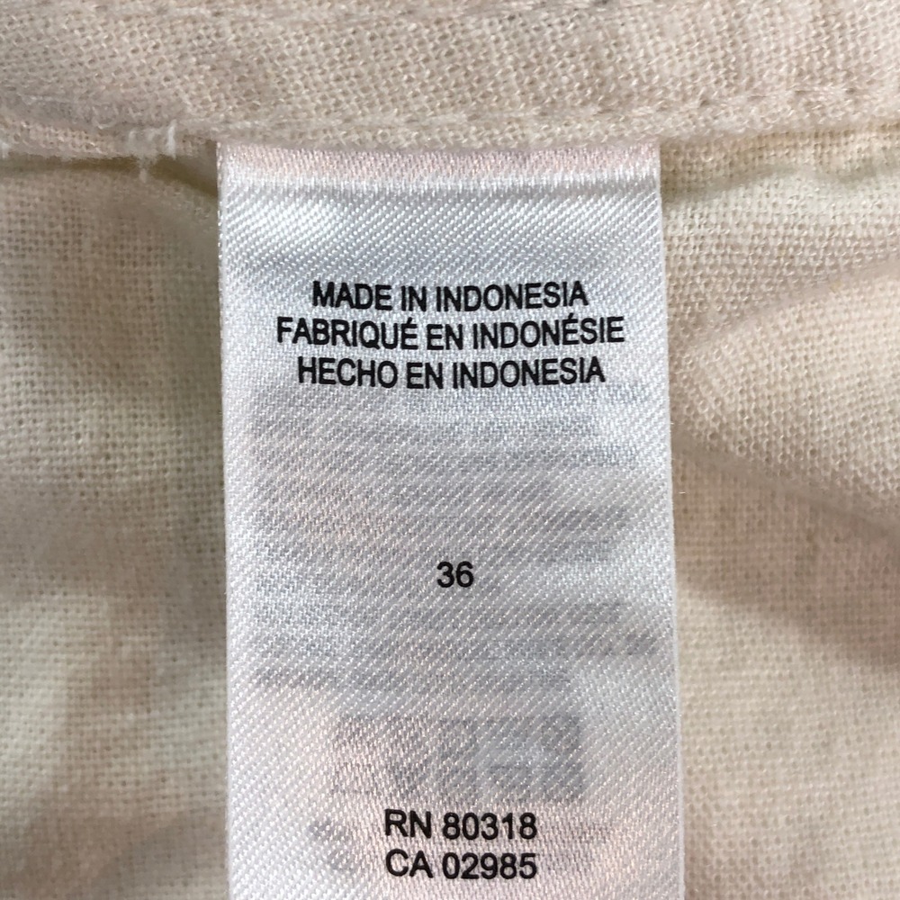 Lucky Brand Mens Shorts 36 Linen Blend Cream Ivory Flat Front High Rise - Picture 6 of 13